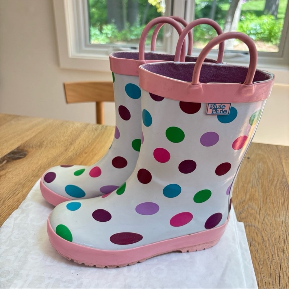 Polka Dot Rain Boots for Kids - Pink and Multicolor